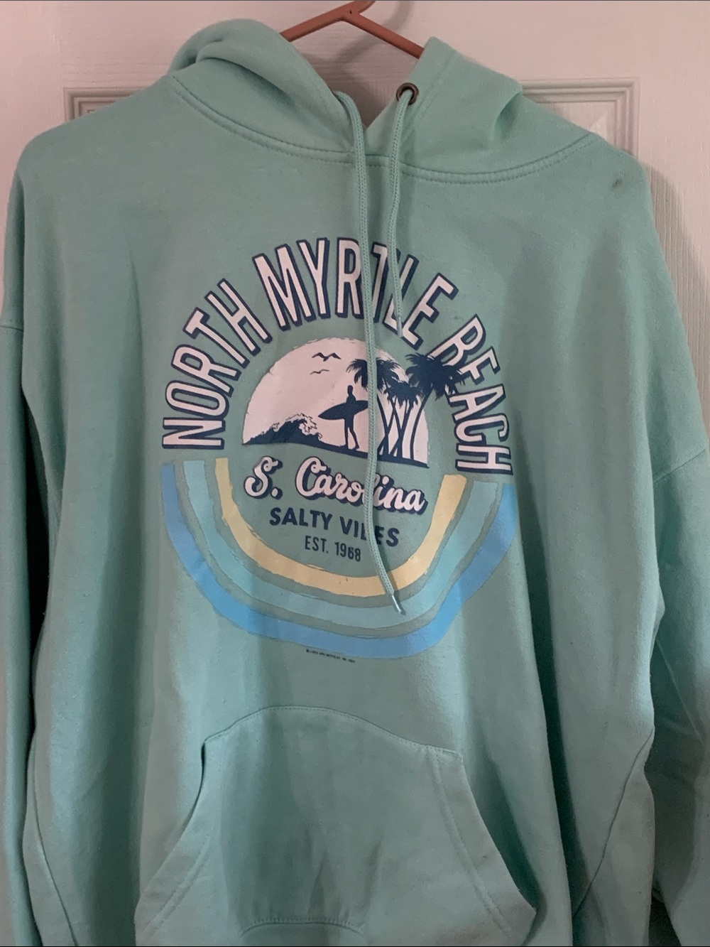 Women’s  Mint Green Crewneck Hoodie with North Myrtle Beach Graphic
